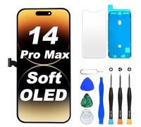 DIGI4U Display per iPhone 14 Pro Max Soft OLED 6.7 pollici di ricambio Truetone FHD COP Display Digitizer Assembly con strumento di riparazione, protezione schermo e colla impermeabile