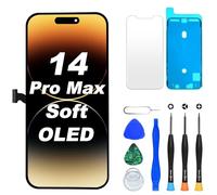 DIGI4U Display per iPhone 14 Pro Max Soft OLED 6.7 pollici sostituzione schermo True Tone FHD COP Display Digitizer Assembly con strumento di riparazione, protezione schermo e colla impermeabile