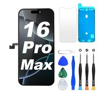 DIGI4U Display per iPhone 16 Pro Max LCD, schermo FHD da 6,9 pollici con True Tone, Face ID & 3D Touch, display di ricambio con kit di riparazione per iPhone 16 Pro Max