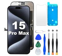 DIGI4U Schermo LCD di ricambio per iPhone 15 Pro Max, 6,7 '' True Tone 3D Touch Display Digitizer Assembly, piccola tacca, con strumenti di riparazione per iPhone 15 Pro Max LCD
