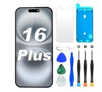 DIGI4U Schermo LCD di ricambio per iPhone 16 Plus, schermo da 6,7 pollici con True Tone, Face ID & 3D Touch, display di ricambio con kit di riparazione per iPhone 16 Plus