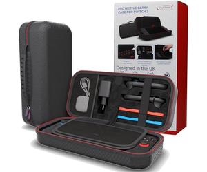 Digicharge Carrying Case for Switch 2 & Accessories - Hard Carry Cover Portable Protective Travel Shell Pouch for Nintendo Switch 2 (2025) with Dedicated Joy-Con 2, Strap and Adapter Storage