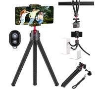 Digicharge Treppiede flessibile per smartphone, iPhone, GoPro, Action Cam, DSLR con telecomando wireless, rotazione a 360°, supporto Gorilla Tri Pod da 12 pollici