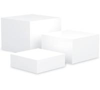 DIGIELE Alzate per Buffet Bianco, 3pcs Rialzi per Buffet, Vassoio da Portata Scatole Espositive in Acrilico, Supporto Dessert a Forma di Cubo per Cupcake, Brunch, Dessert, Collezionabili e Gioielli