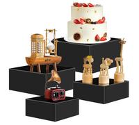 Digiele Rialzi per Buffet, 4 Pezzi Vassoio da Portata Scatole Espositive in Acrilico, Supporto Dessert a Forma di Cubo per Cupcake, Caramelle, Brunch, Dessert, Collezionabili, Gioielli e Feste