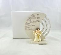 Digiglio Bomboniere Bomboniera Angioletto Datario Calendario Legno Panna con Box