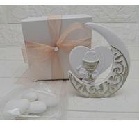 Digiglio Bomboniere Bomboniera Comunione Icona Mezzaluna Cuore Calice Prima Comunione Completa di Composizione