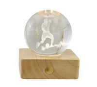 Digiglio Bomboniere Bomboniera Lampada Sfera Vetro Calciatore con Base Legno LED