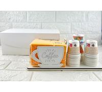 Digiglio Bomboniere Bomboniera Porta Tovaglioli e Bicchieri con Design Tazza di caffè, Supporto Organizer da Banco, Decorazione Caffetteria con Box