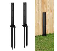 DigiGlow Kit di ancoraggio per pali di recinzione, 2 pezzi, per riparare pali in legno rotti inclinati - pali di riparazione in acciaio, picchetto - ideale per la riparazione, l'installazione e il