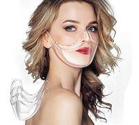 DIGIGRE 2 maschere per il viso trasparenti, leggere, anti-appannamento, resistenti, traspiranti, espressioni visibili, in plastica, riutilizzabili, lavabili per uomo e donna