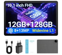 DigiLand 2025 Tablet, tablet Android grigio con processore octa-core HD da 10,1"