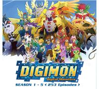 Digimon Digital Monsters Stagione 1-5 Anime Giapponese DVD Inglese Dub...
