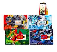 Digimon Dim Card Pack - Bundle con carte Eroe Vital tra cui Hermit in the Jungle, Nu Metal Empire, Volcanic Beat, e Blizzard Fang Plus Bookmark | Digimon Dim Cards