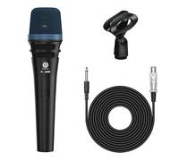 DIGIMORE Microfono cablato per canto, microfono XLR a 3 pin, microfono dinamico con supporto per microfono, motivo polare cardioide per karaoke, discorso, palcoscenico, matrimonio, lunghezza cavo 6,1