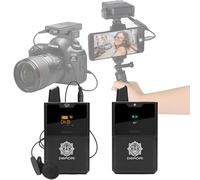 DIGIMORE Microfono da bavero UHF wireless per fotocamera e smartphone | 30 canali | Portata 320 piedi | pickup cardioide | per interviste, vlogging, canto ed eventi (D-343 L)