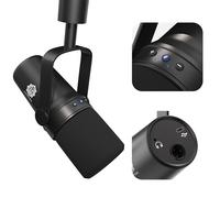 DIGIMORE Microfono dinamico per baladodiffusione | Kit microfono USB/XLR per streaming e giochi | Chip a 24 bit/192 kHz | Uscita cuffie integrata | Pulsante muto, pulsante guadagno (D-490)