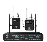 DIGIMORE Sistema microfonico wireless UHF, 72 canali, portata 106,7 m, microfono lavelier 2X, corpo in metallo, sistema PA, DJ, palcoscenico, chiesa, karaoke, discorso, canto (D-395 LL)