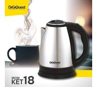 DIGIQUEST Bollitore Elettrico IRON KET 18, Acciaio Inox Satinato, 1.8 Litri, 1500W, Spegnimento Automatico