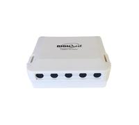 Digiquest Box Protettivo per Amplificatore e Miscelatore da Palo, Scatola per Antenna TV con Fissaggio Diretto su Palo, Passacavi Integrati e Fascetta Inclusa dim. 107x103x55mm