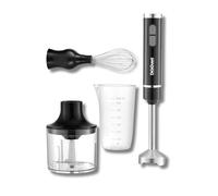 DIGIQUEST Frullatore Ad Immersione Multiuso 3 in 1 Handy 400 Full - Lame e braccio smontabile, Acciaio Inox, Impugnatura Ergonomica, Ciotola e Bicchiere inclusi nella confezione