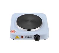 DIGIQUEST Mini fornello elettrico con piastra in ghisa FEL1P15, Ideale in viaggio e campeggio, 15.5 cm diametro, Termostato Regolabile, 1000W
