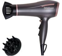 DIGIQUEST Phon 1800-2200W max WINDY DAILY, leggero e potente, cavo da 1.60mt, 6 combinazioni di velocità, Colpo di Freddo, con concentratore e diffusore.