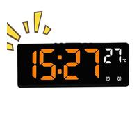 Digital Alarm Clock - Alarm Clock | ABS Digital Alarmm Voice-activated Awake, Two Alarms, Brightness Adjustment With Temperature Function, Snooze Function, Desktop With Night Mode, 12/24-hour LED Watc