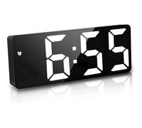 Digital Alarm Clock Mirror Bedside Alarm Clock with Temperature Date Time Large Digital Display, Brightness Adjustable Suitable for Bedroom Home Offic