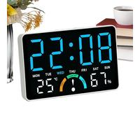 Digital Alarm Clock | Nightstand Clock With Humidity Display | Temperature Display | Led Screen Temp Displays For Heavy Sleepers Students Seniors Adults Children Home Office Hotel Dorm Bedroom Study
