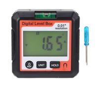 Digital Angle Finder 4x90 gradi Base magnetica Inclinometro arancione Box a livello digitale con display LCD per automobili in legno e macchinari (Bianco arancione)