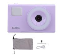 Digital Camera 4K 48MP Eye Caring Screen Anti Shake 16X Zoom Autofocus Travel Camera with Fill Light (Purple)