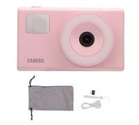 Digital Camera 4K 48MP Eye Caring Screen Anti Shake 16X Zoom Autofocus Travel Camera with Fill Light (Pink)