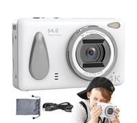 Digital Camera, Compact Camcorder, 4K HD 18X Zoom, Anti-Shake Autofocus, Photography Gift for Students for Travelling, Camping, School, Studio, Birthday, Outdoor and Indoor, Red, Pink, White