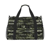 Digital Camo Print Weekender Pernottamento Carry On Bag Duffel Bag per Viaggio Donne Uomini Palestra Bagagli Borsa Carry on, Nero , Taglia unica