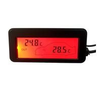 Digital Car Thermometer With LCD Display | Measures Inside & Outside Temperature From -50°C a 70°C | Compact, Easy-to-Read, Stylishes Black Design
