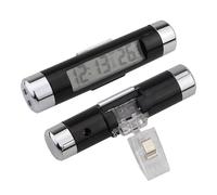 Digital Clock, Dashboard Clock, Multifunctional Car Air Outlet, 2-in-1 Temperature Gauge, Vehicle Watch For Display Accurate Time Blue Backlight, (Black/1 Pezzi), 8,6 x 2 cm