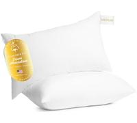 Digital Decor - Set di 2 cuscini per hotel in 100% cotone, anallergici, realizzati negli Stati Uniti, con imbottitura fibra alternativa, dormire sulla schiena o sul fianco, tre livelli comfort