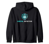 Digital Detective Cybersecurity IT Specialist Analista Tech Felpa con Cappuccio