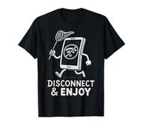 Digital Detox Phone Humor Unplugged Vibes Offline & Impressionante Maglietta