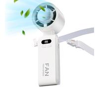 Digital Display Handheld Fan - USB Rechargeable High Speed Portable Fan, Type-C Rechargeable,Fast Charging Cooling Ventilation Tool For Camping Travel School Home Kitchen Car Outdoor Use