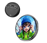 Digital Display Pin, Wearable Badge Brooch, 1.5 Inch Screen Pin with Dynamic Animation, Electronic Badge with Rechargeable Battery, Clothing Accessory Design, Fan Gear for Anime and Cosplay