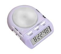 Digital Kitchen Timer - 3 Inch Portable Silent Alarm | ABS Silicone Timer Clock - Compact Violet Digital Timers with Clear Display Silent Alerts and Included Batteries for Cooking Study Travel Use