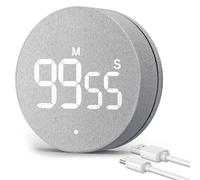 Digital Kitchen Timers, Visual timers Large LED Display Magnetic Countdown Countup Timer for Classroom Cooking Fitness Baking Studying Teaching, Easy for Kids and Seniors (Tessuto Grigio)