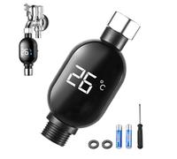 Digital LED Display For Baby Bath - Shower Water Temperature Indicator - Waterproof PA66 304 Stainless Steel Thermometer 0-99℃ Precise Display For Household Hotel Bathrooms Modern Design Easy Installa