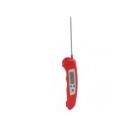 Digital Meat Thermometer Long Probe Foldable Food Temperature Gauge for Kitchen Cooking Outdoor Grilling Red Handle Accurate