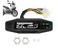 Digital Moto Tachometro - Contatore A Chilometro Multifunzione, Display LED Affidabile | Strumento Universale Adattabile Dirt Bike Road Scooter, Permeir Performance Jauge Bord Time Travel