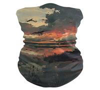 Digital Painting Landscape 26X30Cm Elastico Ghetta Lavabile Bandana per Outdoor Campeggio Uomo