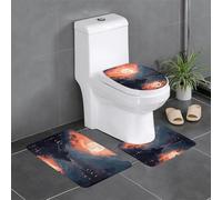 Digital Painting Set Di Tappetini Da Bagno 3 Pezzi, Tappetino Da Bagno Morbida Tappeto Con Profilo A U Per Toeletta Servizi Igienici