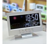 Digital per Weather Station Clock Thermometer Hygrometer LCD(silver) | Measures per temp and humidity, records max/min values, °C/°F switchable, clear LCD screen, home monitoring